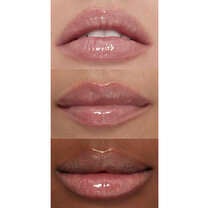 Soft Pink Lip Plumping Gloss on Lips